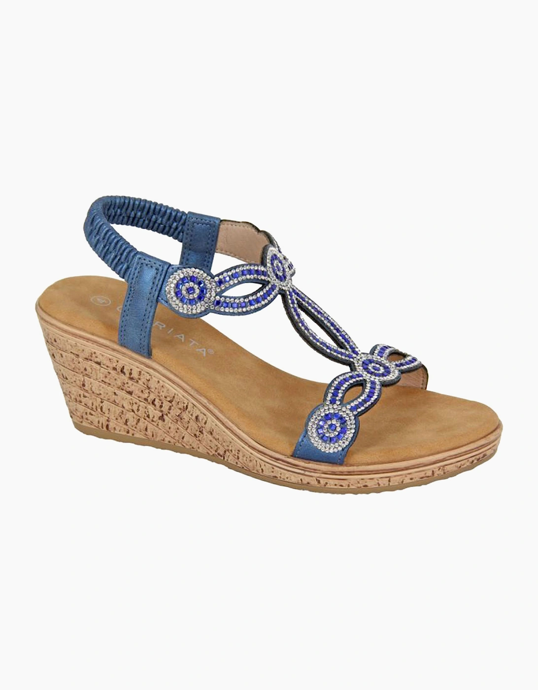Cipriata Ora Jewelled Wedge Sandal Womens Blue