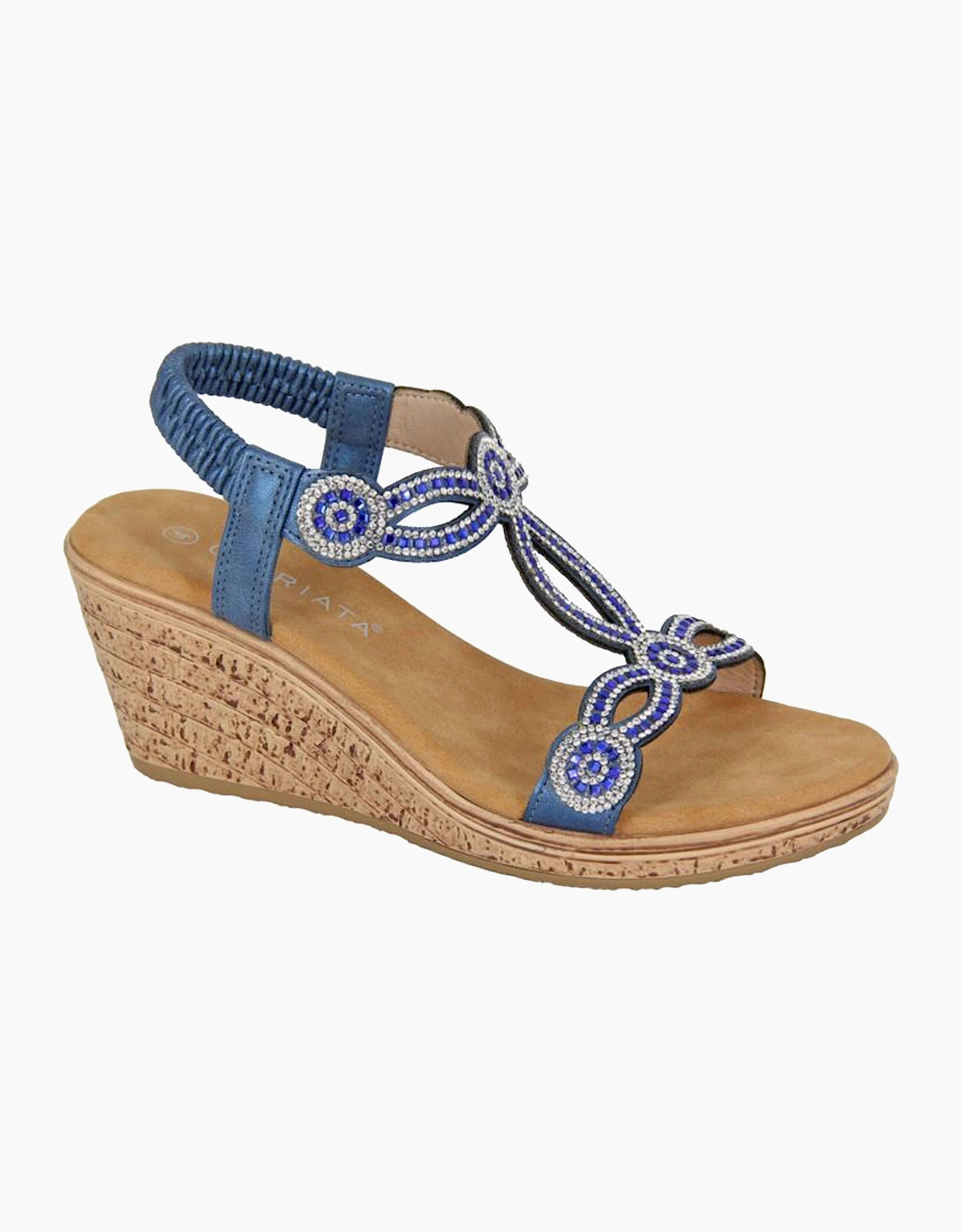 Cipriata Ora Jewelled Wedge Sandal Womens Blue