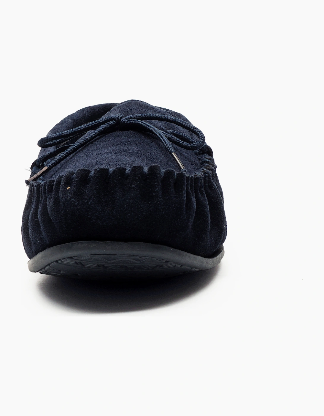 Mokkers Bruce Leather Mens Slippers Navy Blue