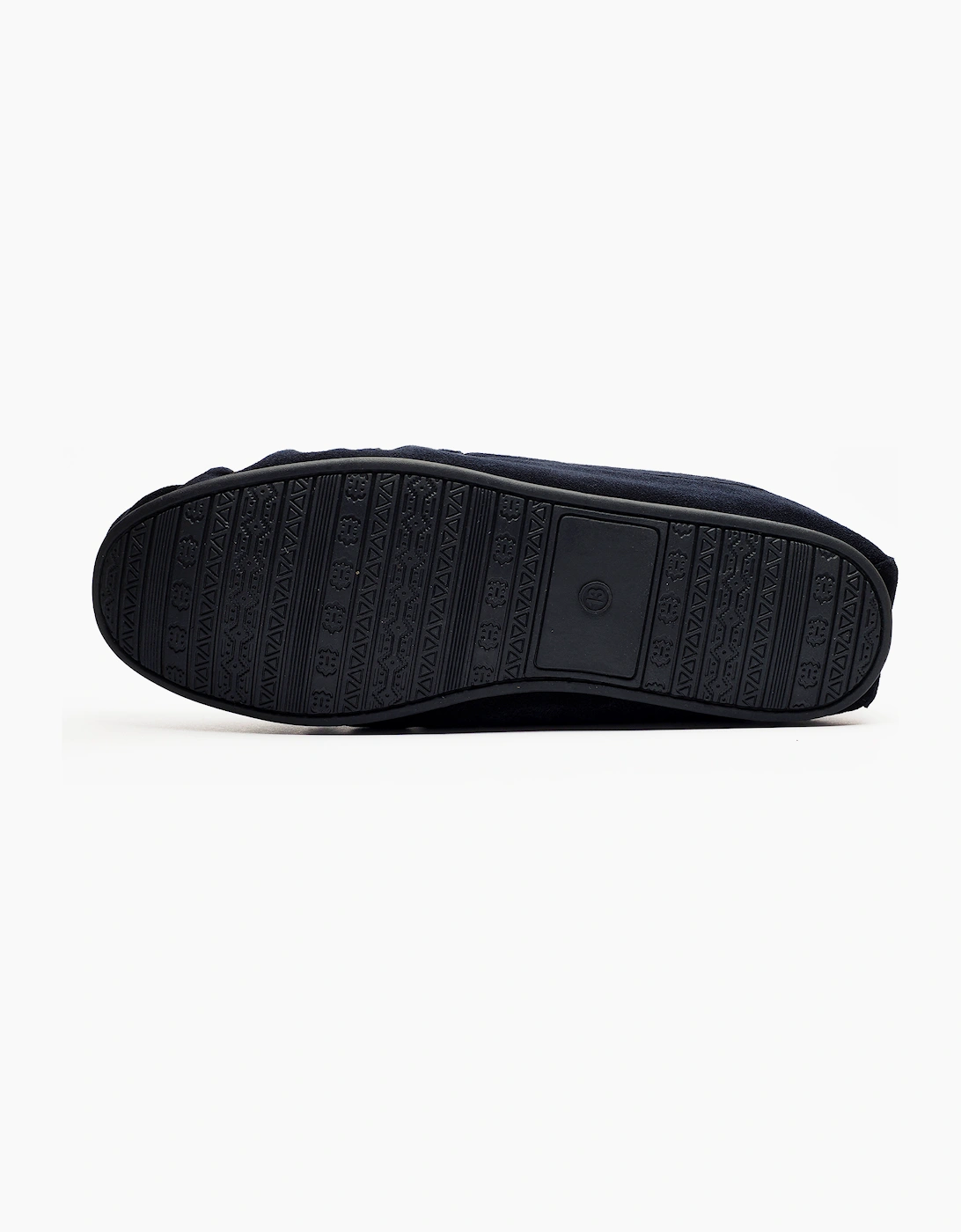 Mokkers Bruce Leather Mens Slippers Navy Blue
