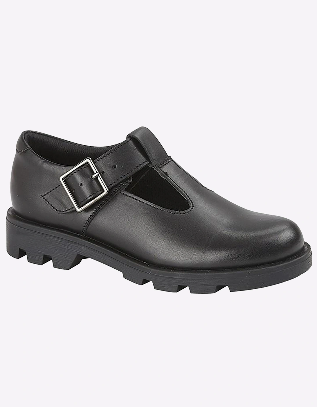 Roamers Grace Memory Foam School Shoes Junior Black