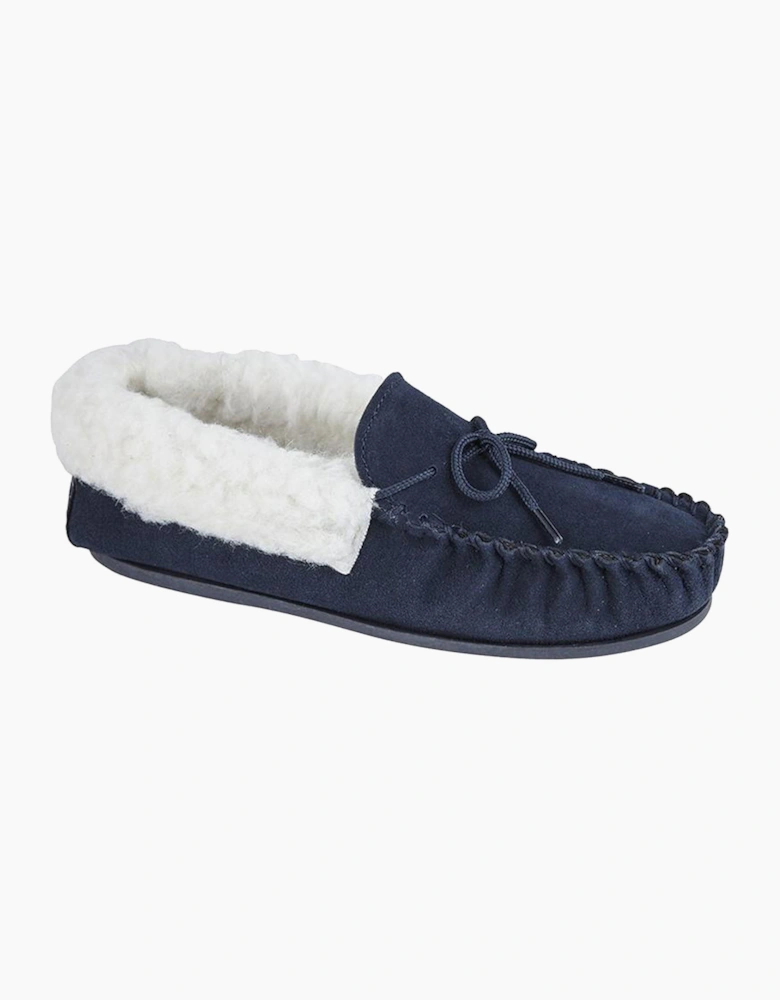 Mokkers Emily Moccasin Slippers Womens Navy