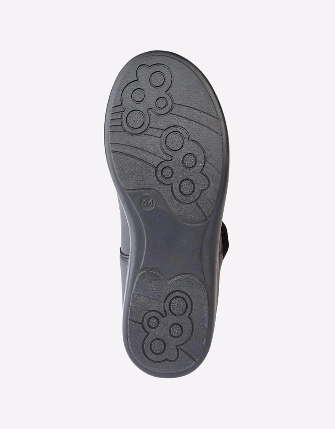 Roamers Maisie School Shoes Junior Girls Black Softie