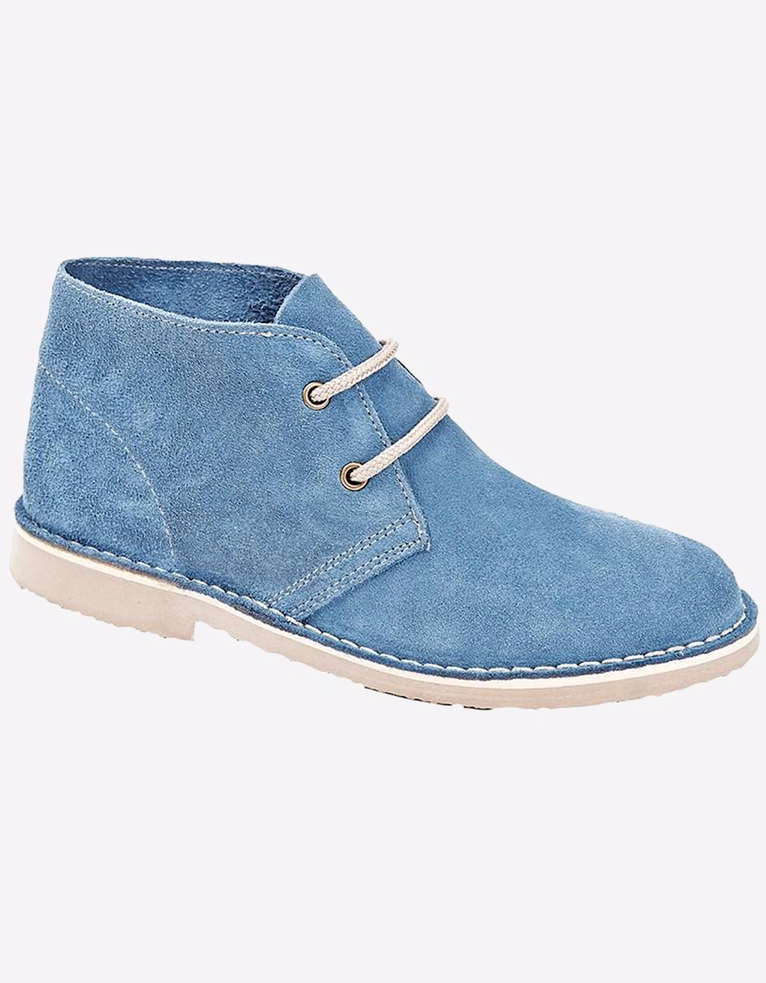 Roamers Mila Leather Womens Boots Denim Blue