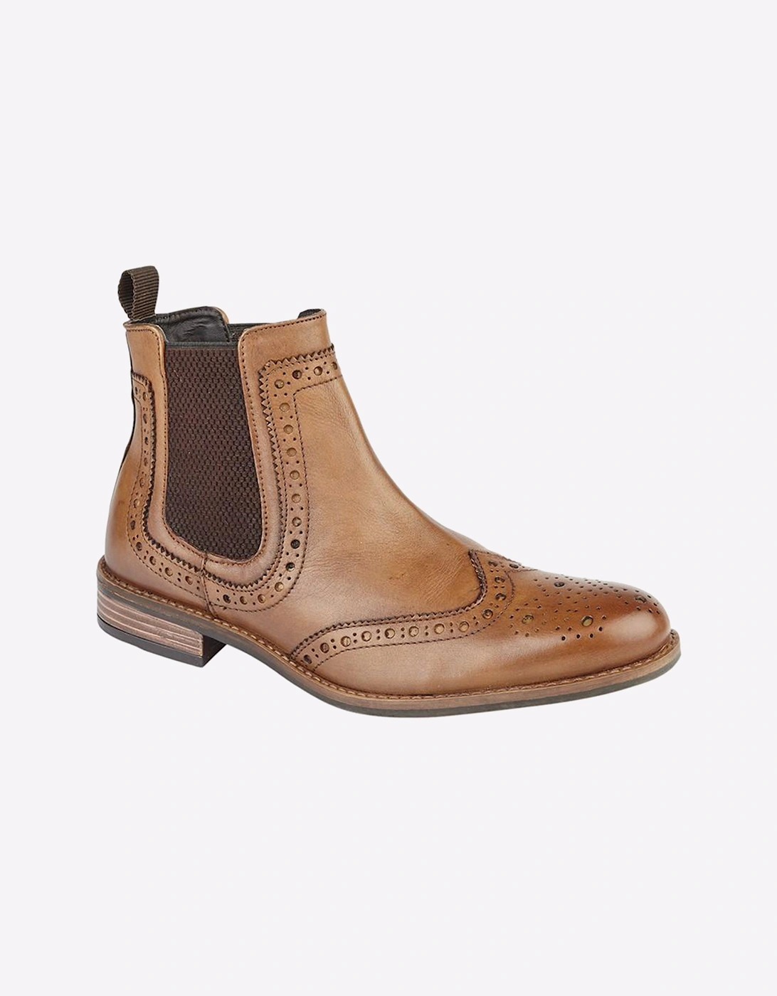 Roamers Hamlin Brogue Ankle Boot Mens Tan