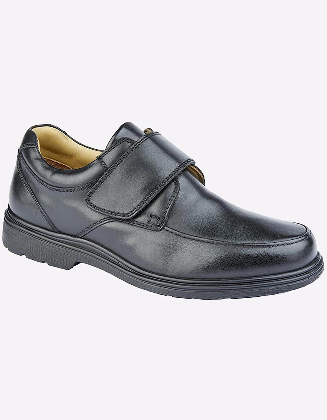 Roamers Union Leather Shoes Mens Wide Fit Black