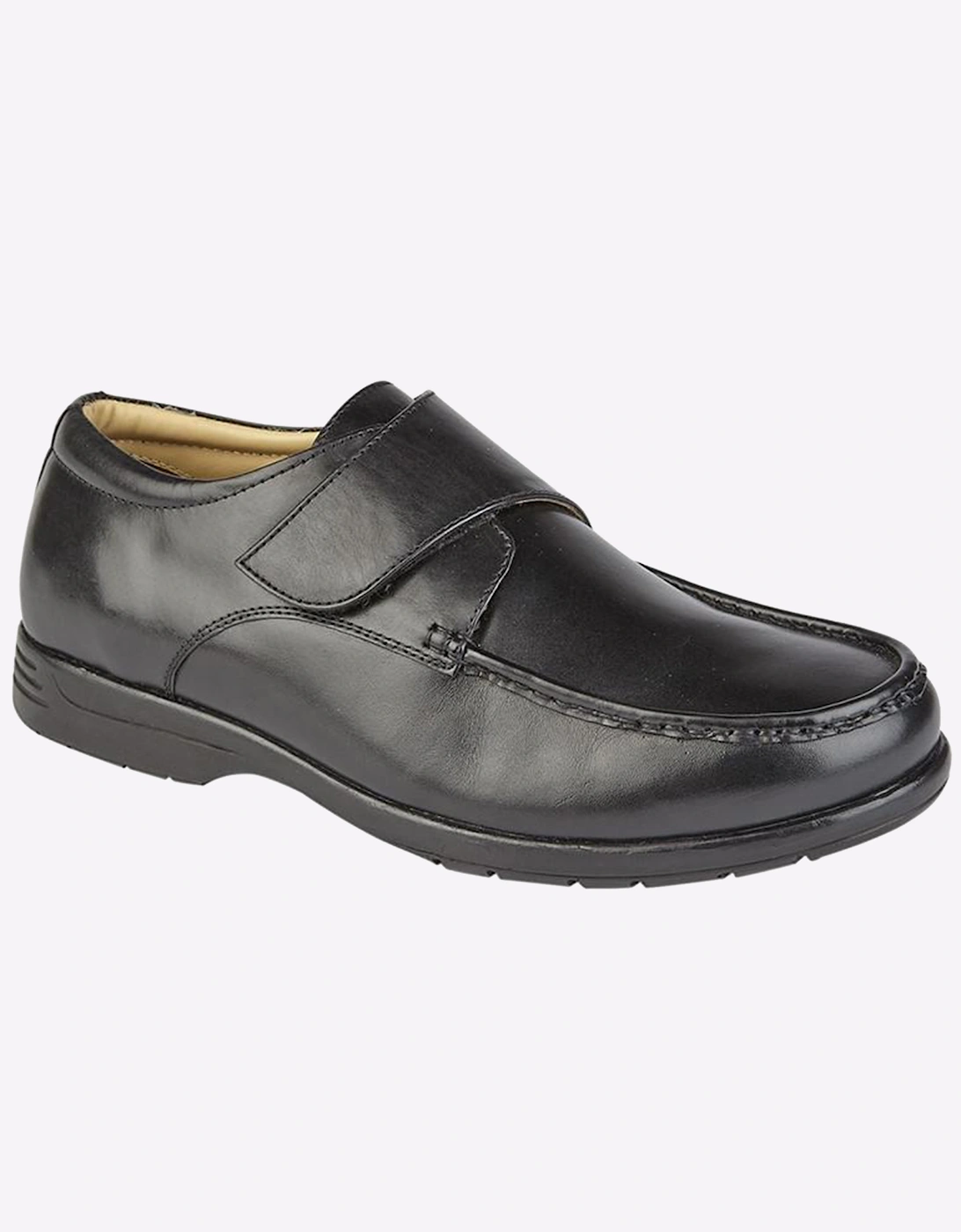 Roamers Holden Leather Shoes Wide Fit Mens Black