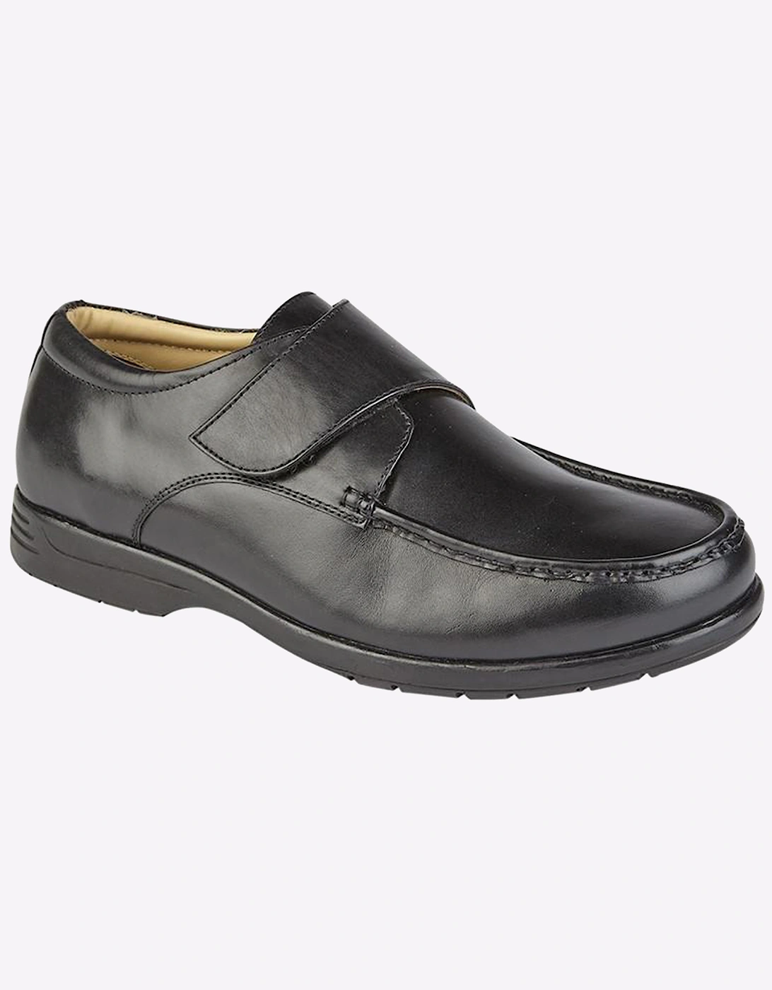 Roamers Holden Leather Shoes Wide Fit Mens Black