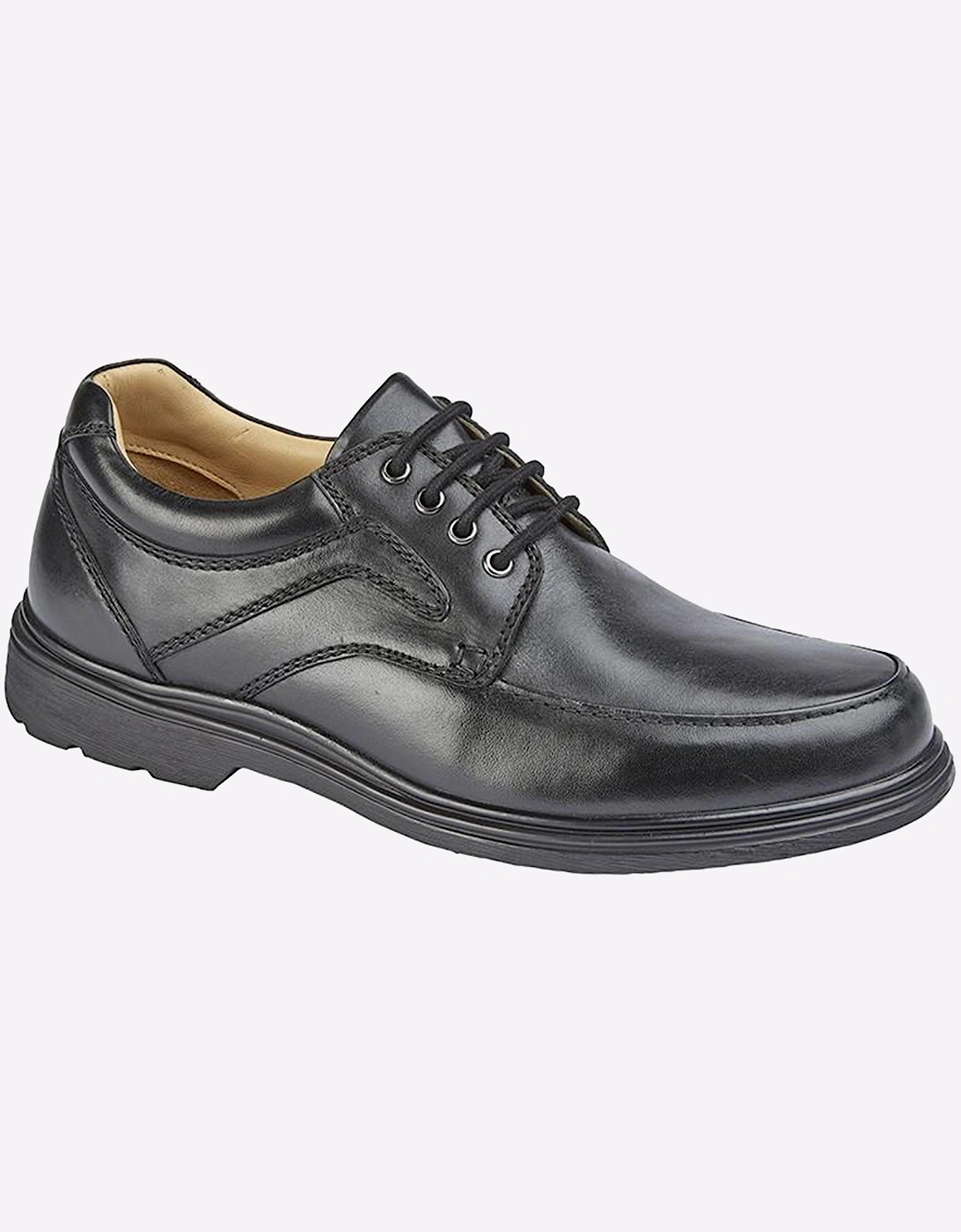 Roamers Waite Leather Shoes Mens Extra Wide Black