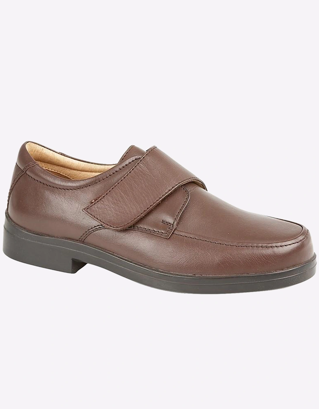 Roamers Litchfield Leather Shoes (Wide Fit) Mens Brown