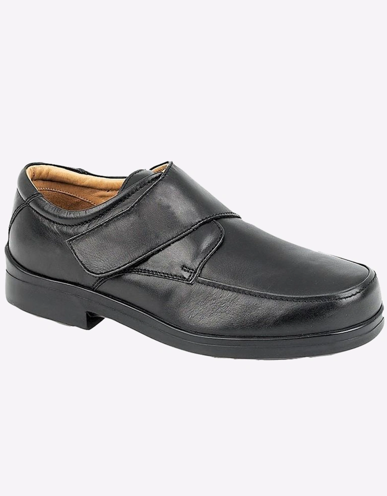 Roamers Litchfield Leather Shoes Mens Wide Fit Black