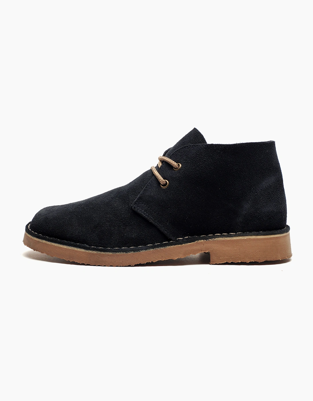 Roamers Monticello Leather Mens Boots Navy Blue