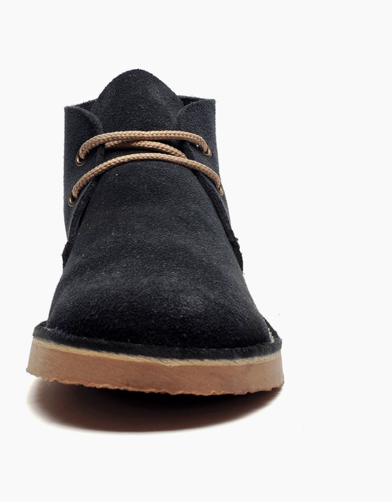 Roamers Monticello Leather Mens Boots Navy Blue