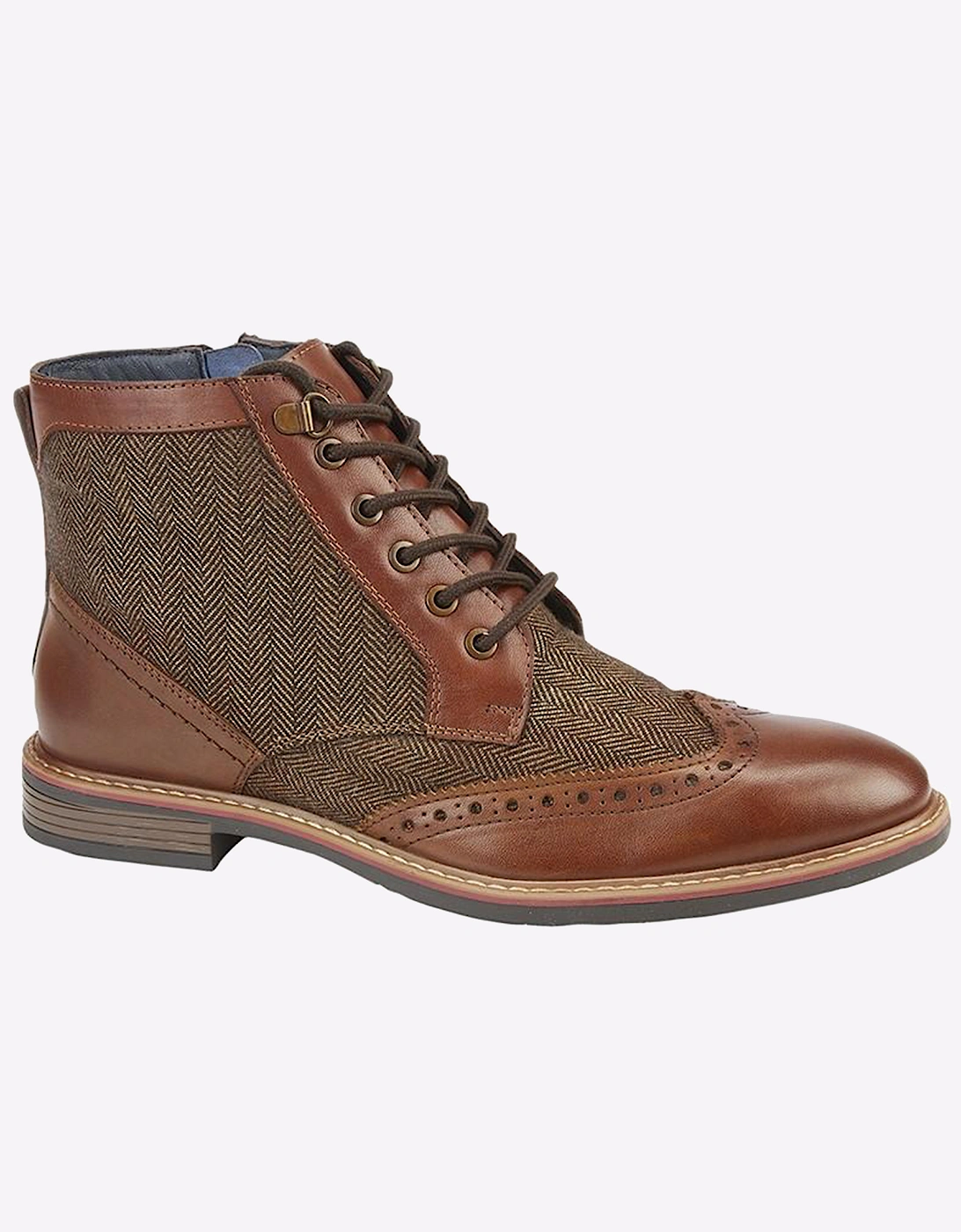 Roamers Kingsbury Ankle Boots Mens Tan/Brown Herringbone
