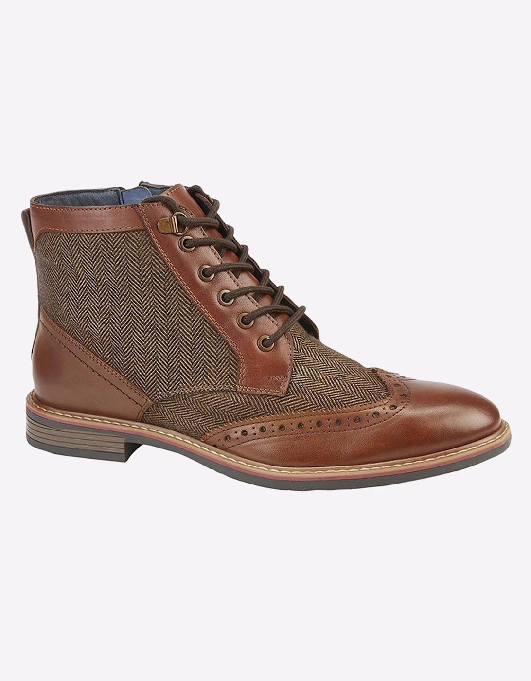Roamers Kingsbury Ankle Boots Mens Tan/Brown Herringbone