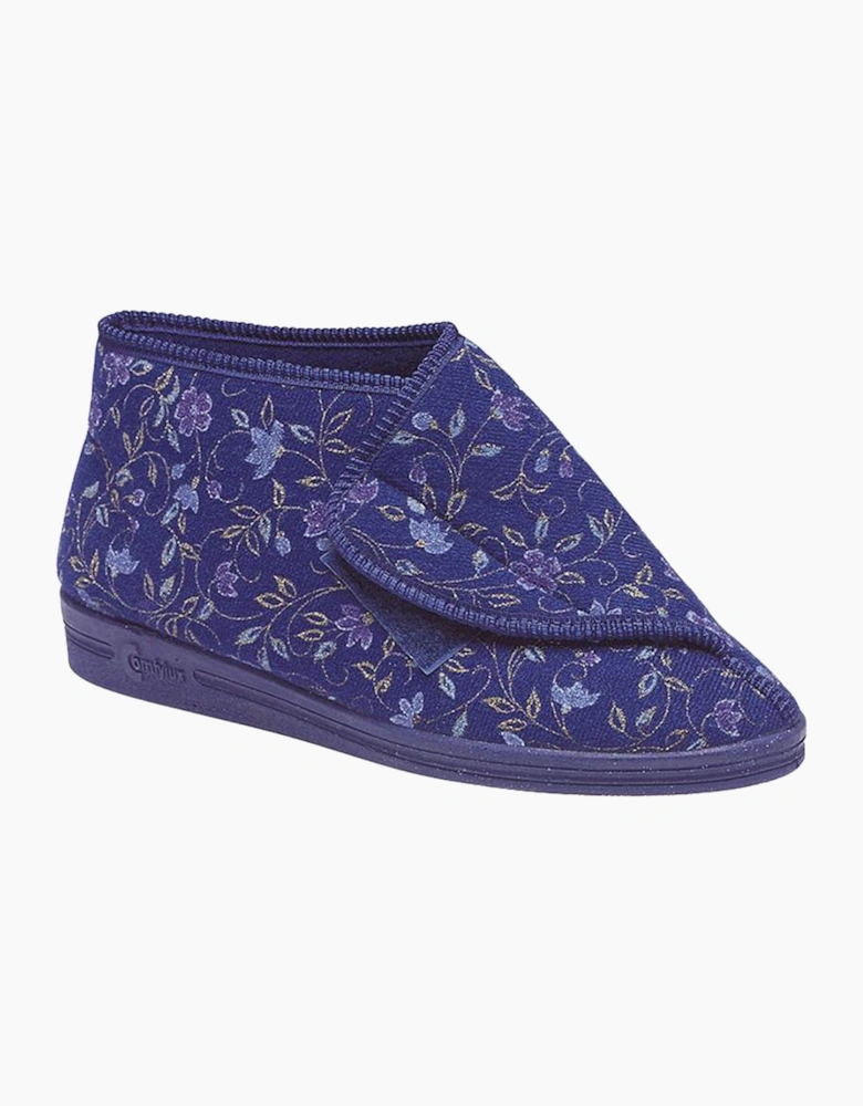 Comfylux Andrea Slippers Womens (Relaxed Fit) Blue Floral
