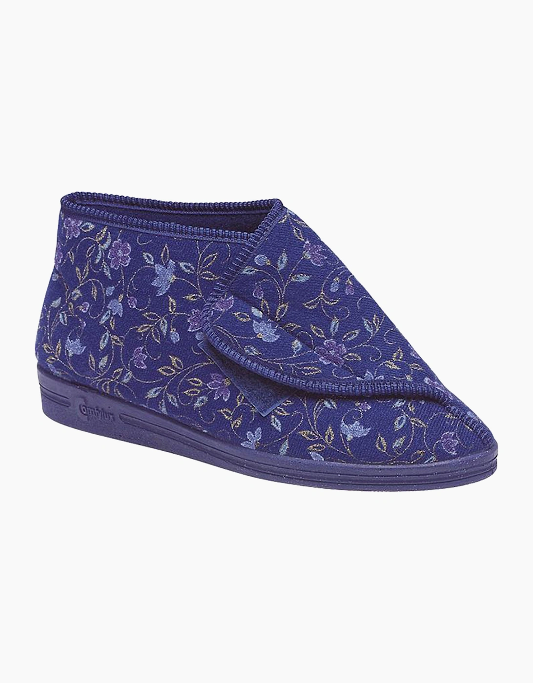 Comfylux Andrea Slippers Womens (Relaxed Fit) Blue Floral