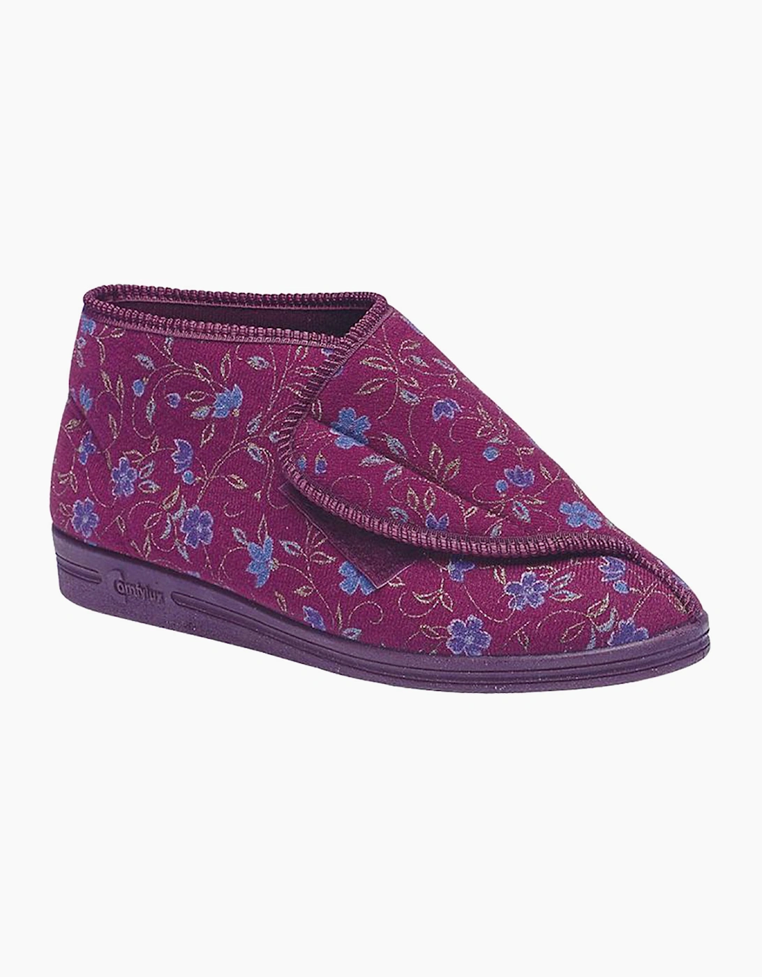 Comfylux Andrea Slippers Womens (Relaxed Fit) Wine Floral