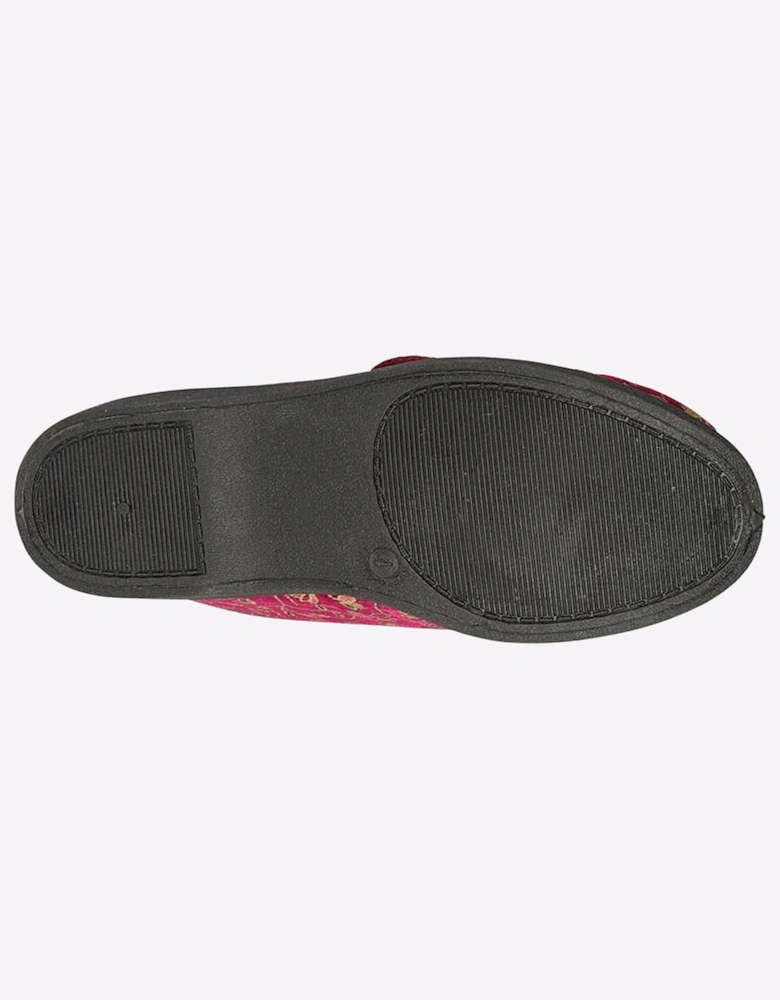 Zedzzz Janice Slippers Womens Wine Floral