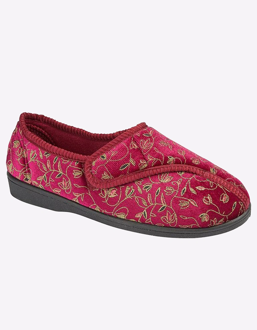 Zedzzz Janice Slippers Womens Wine Floral