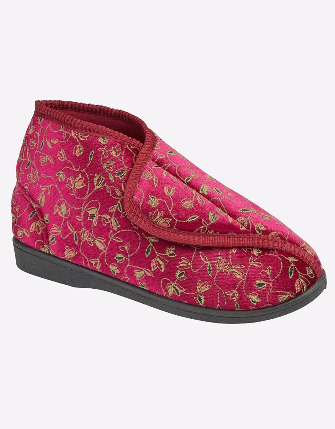 Zedzzz Geraldine Bootee Slippers Womens Wine Floral