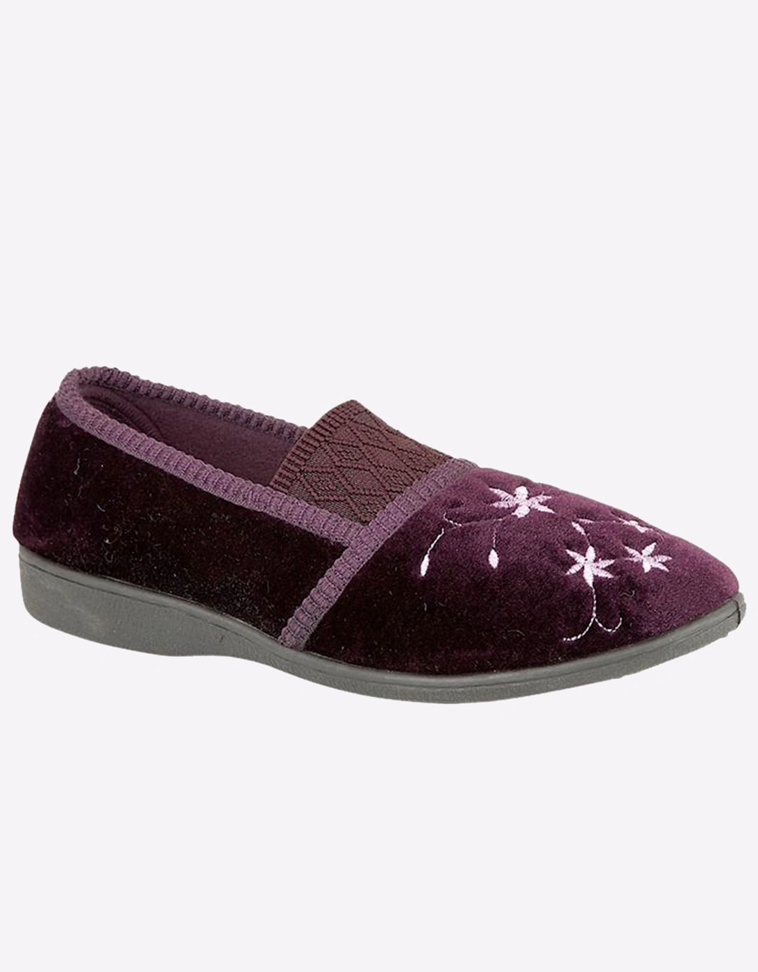 Zedzzz Joanna Embroidered Slippers Womens Purple