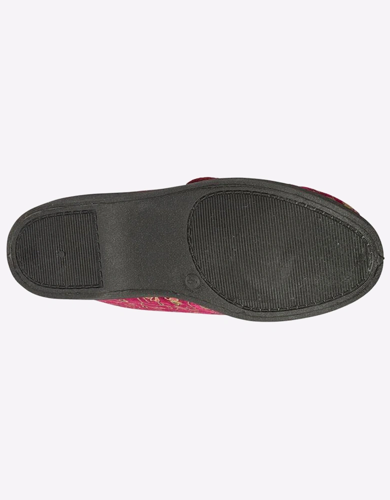 Zedzzz Geraldine Bootee Slippers Womens Wine Floral