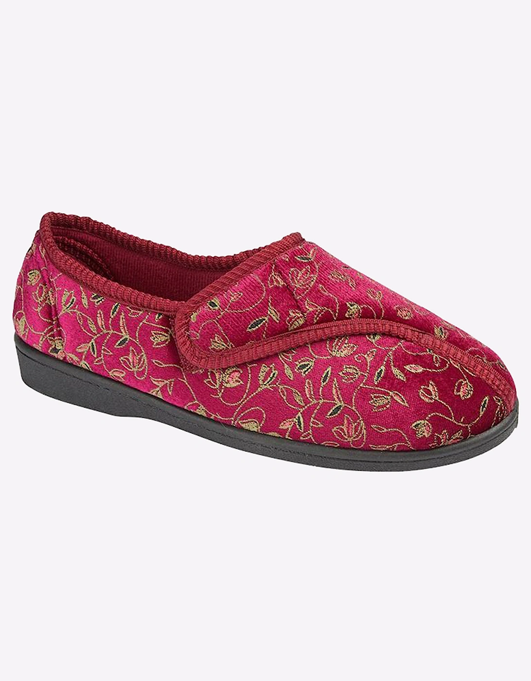 Zedzzz Janice Slippers Womens Wine Floral