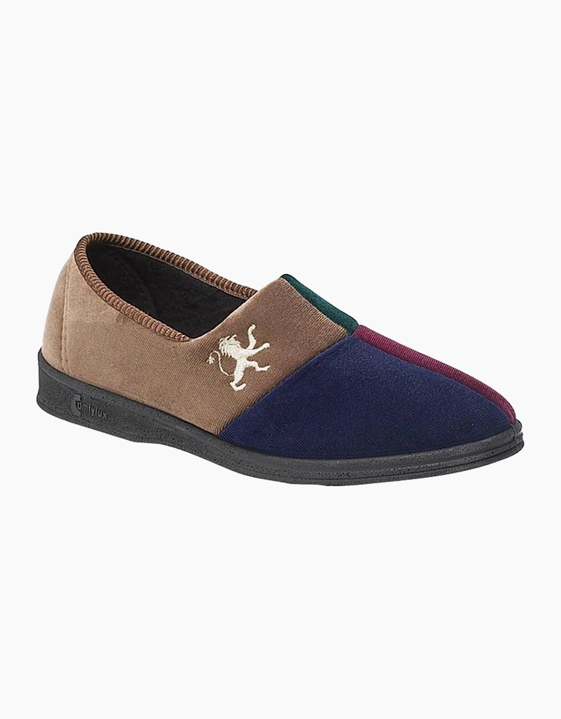 Comfylux Harlequin Slippers Mens Navy / Multi