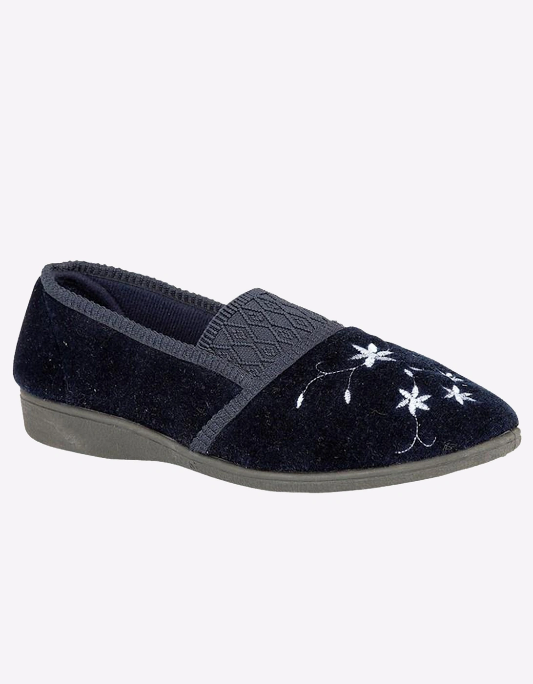 Zedzzz Joanna Embroidered Slippers Womens Navy