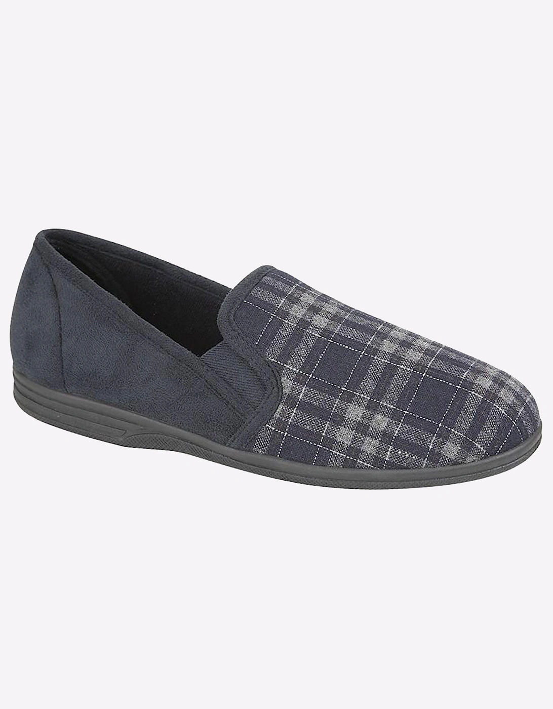 Zedzzz Harley Mens Slippers Navy Blue / Check