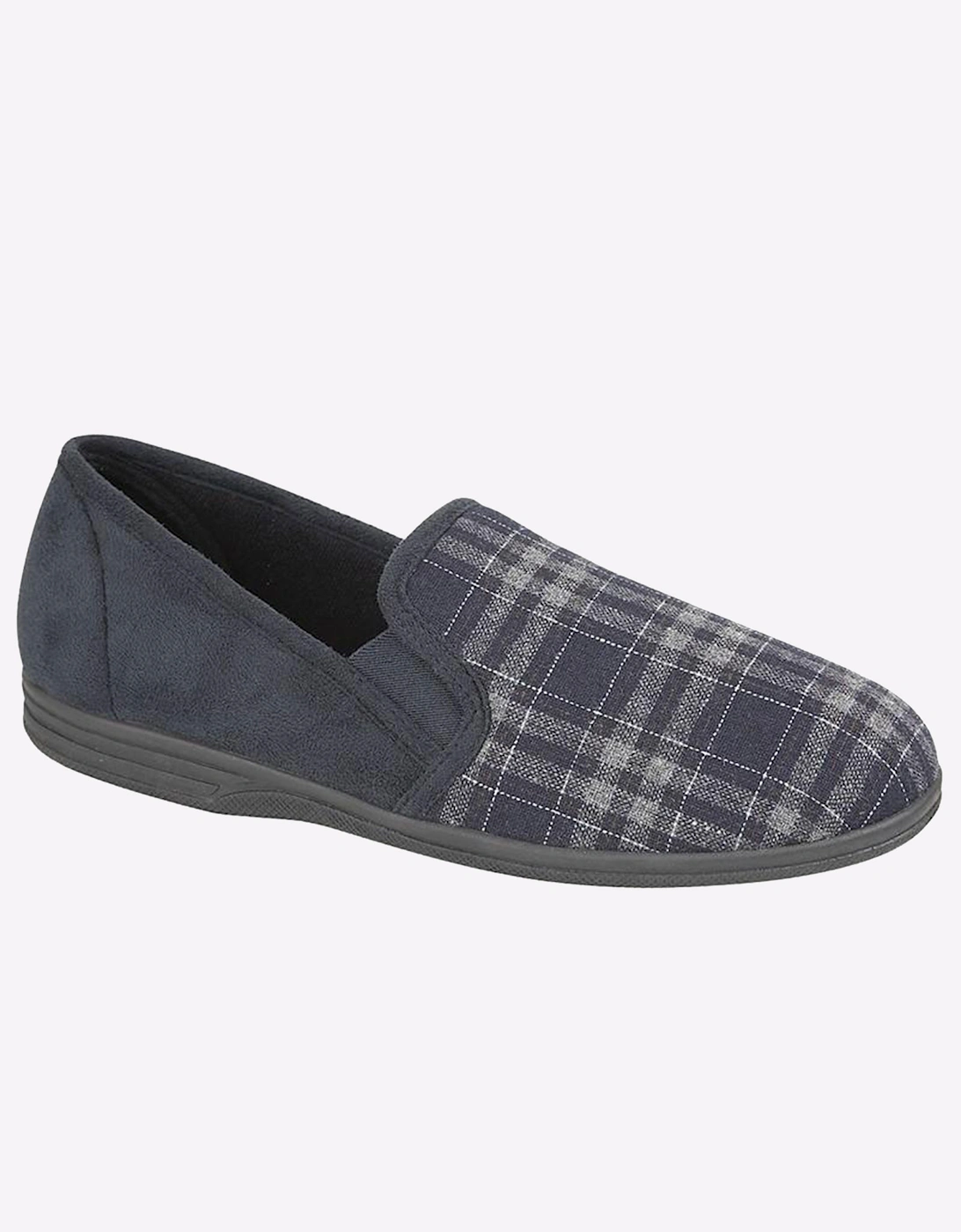 Zedzzz Harley Mens Slippers Navy Blue / Check
