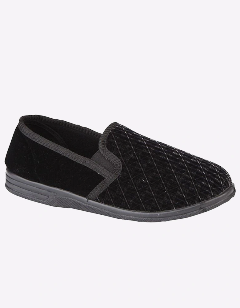 Zedzzz Kevin Twin Gusset Slippers Mens Black