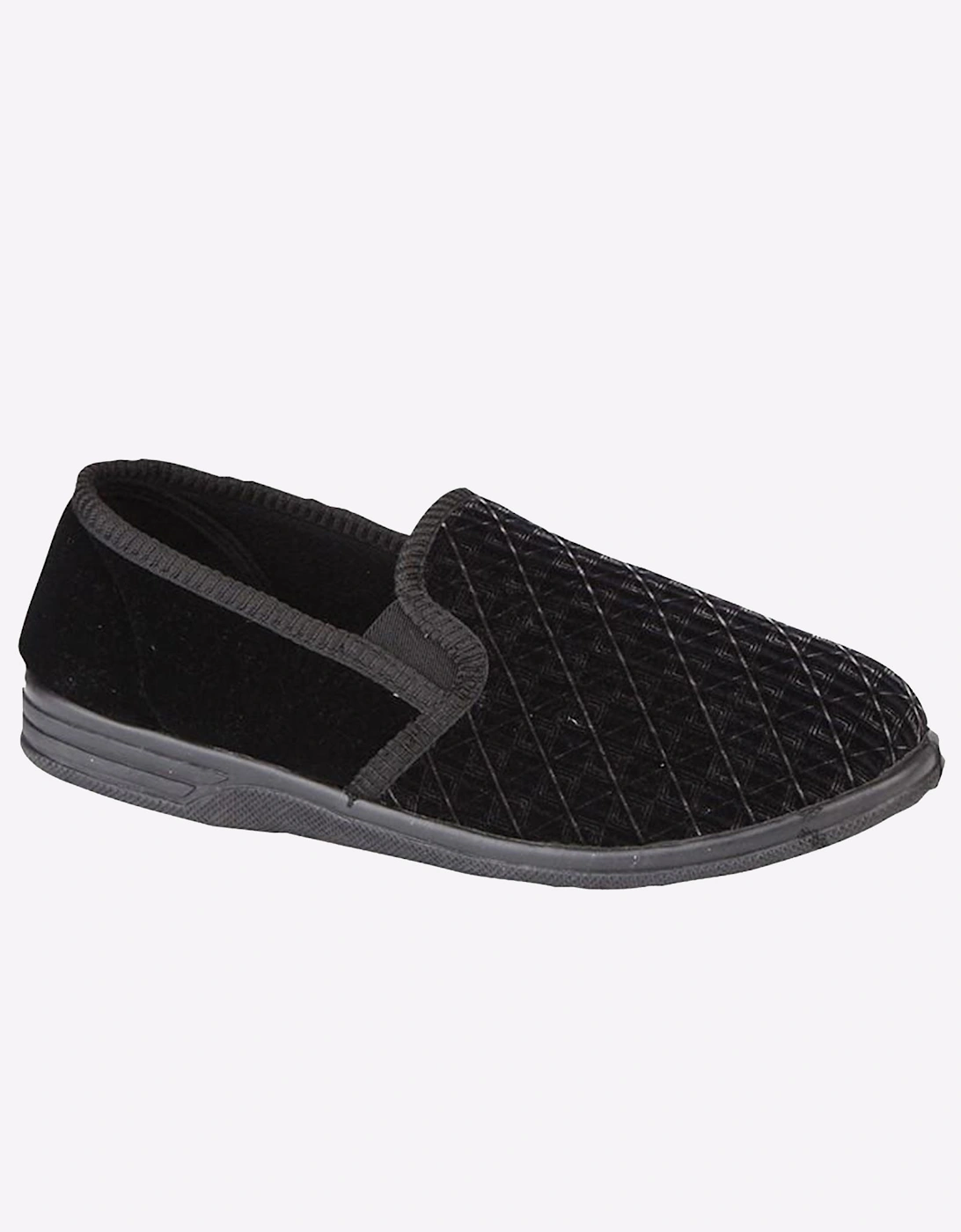 Zedzzz Kevin Twin Gusset Slippers Mens Black