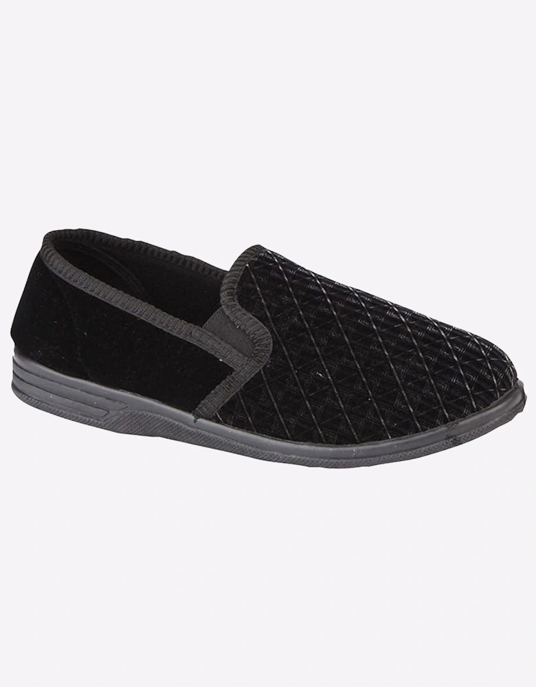 Zedzzz Kevin Twin Gusset Slippers Mens Black