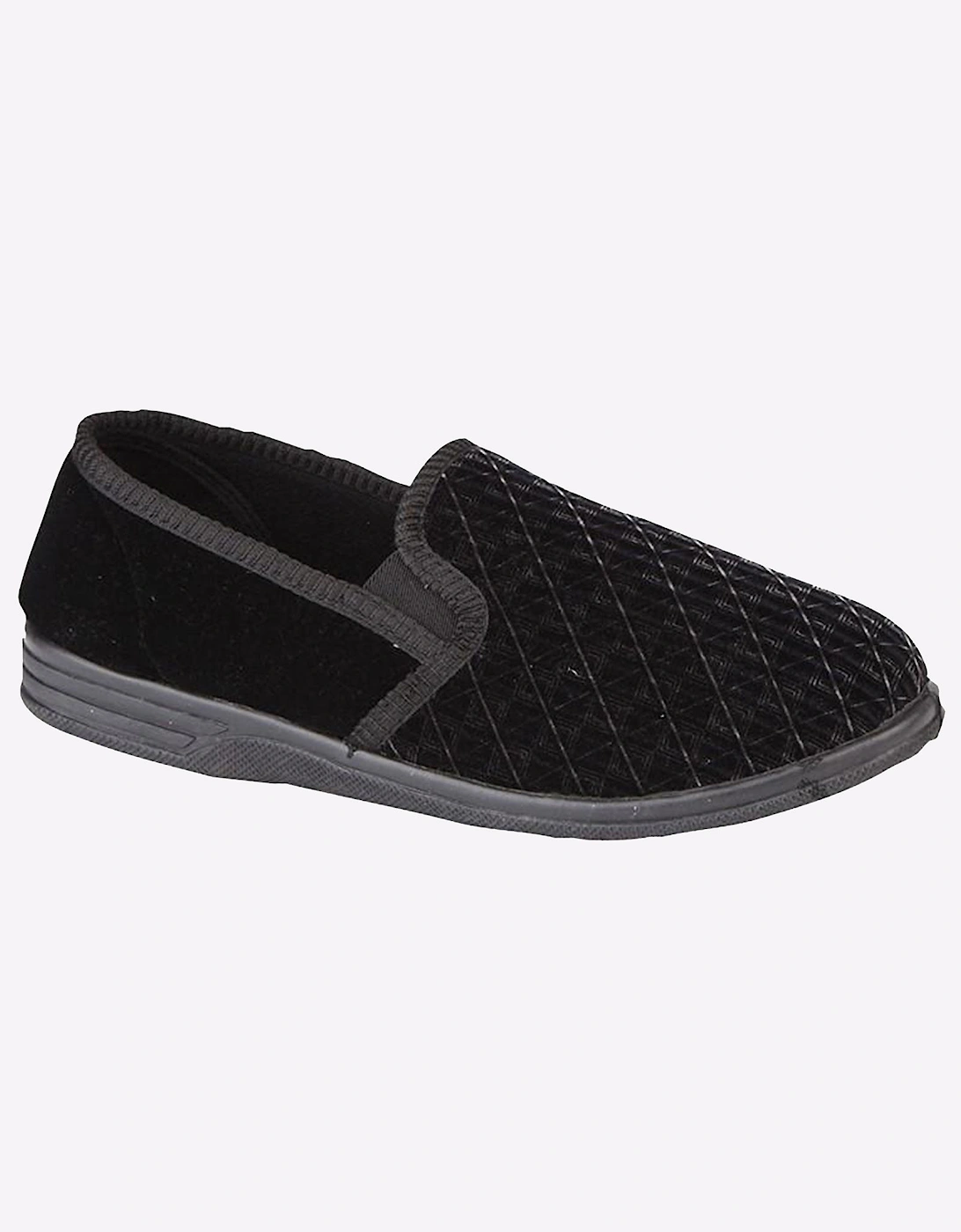 Zedzzz Kevin Twin Gusset Slippers Mens Black