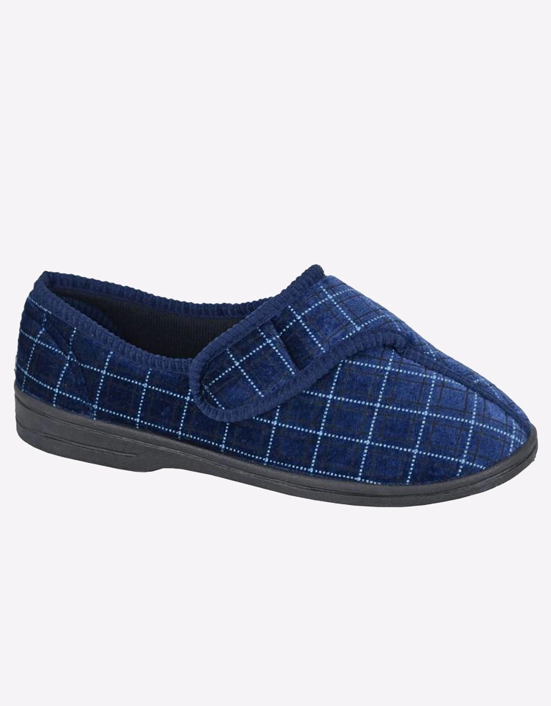 Zedzzz George Slippers Mens Navy / Blue Check