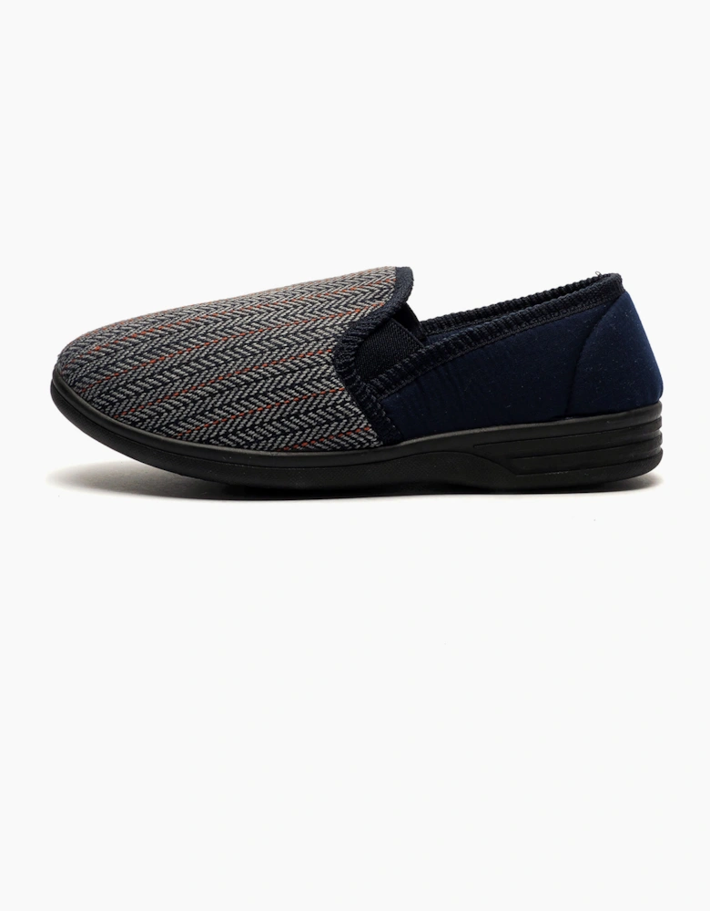 Zedzzz Charles Slippers Mens Navy Blue