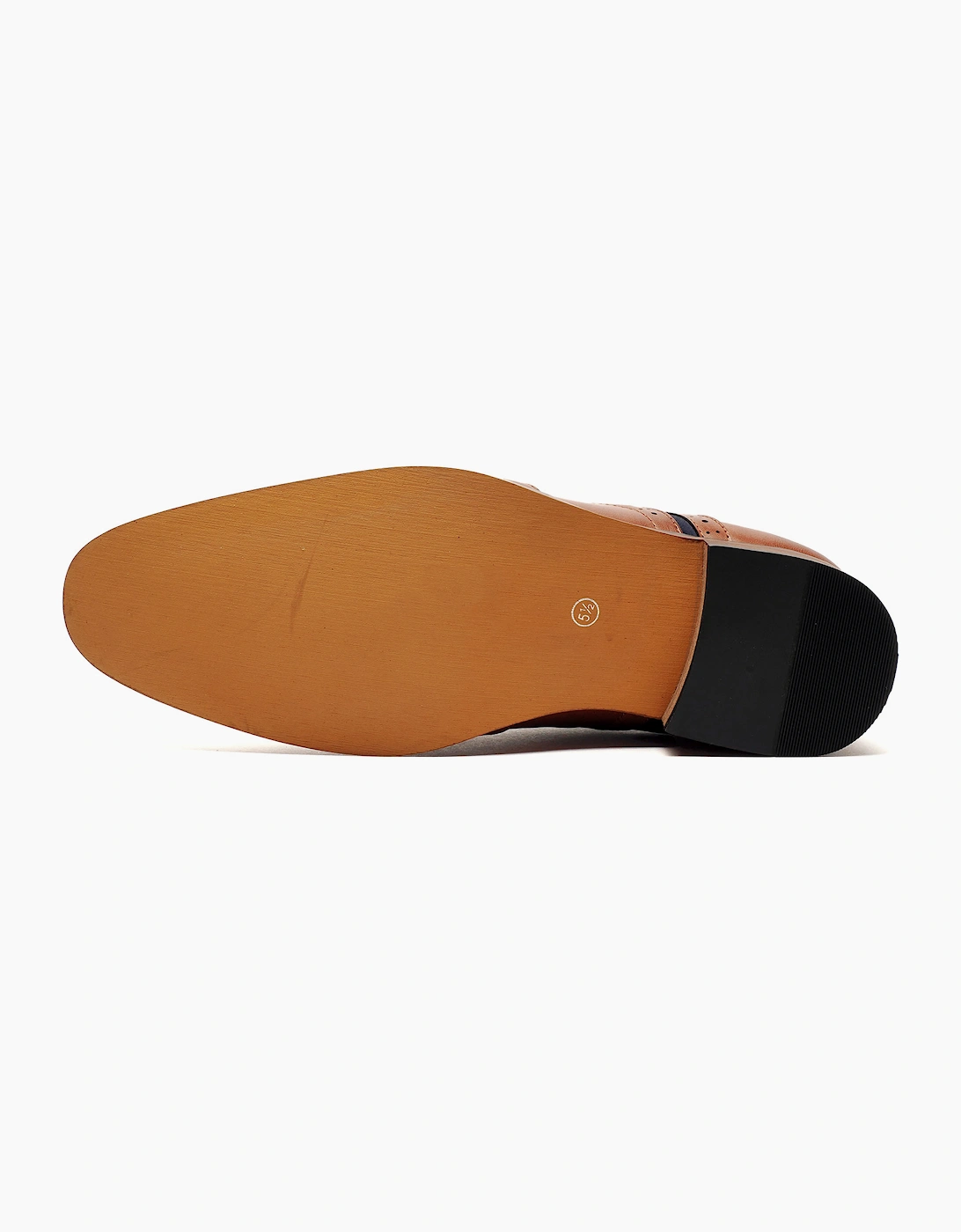 Goor Burbank Brogues Junior Dark Tan/Navy