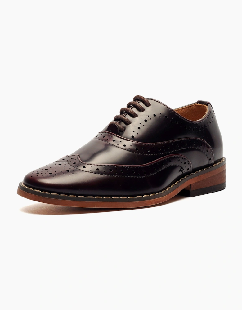 Goor Covina Brogue Shoes Junior Oxblood