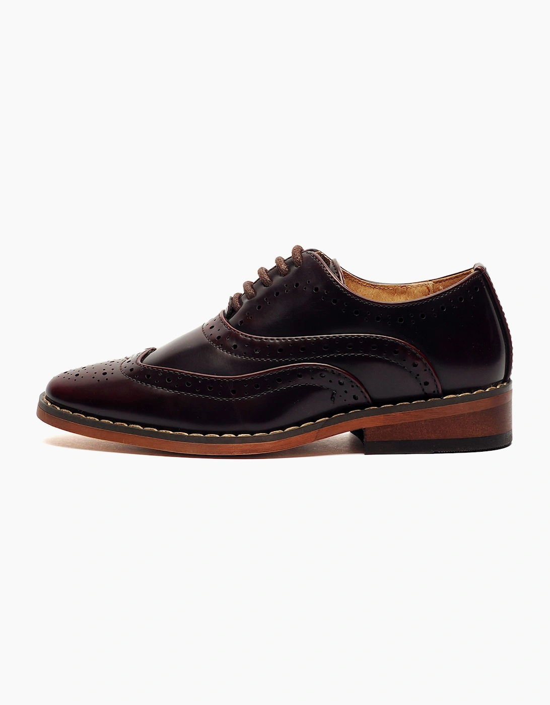 Goor Covina Brogue Shoes Junior Oxblood