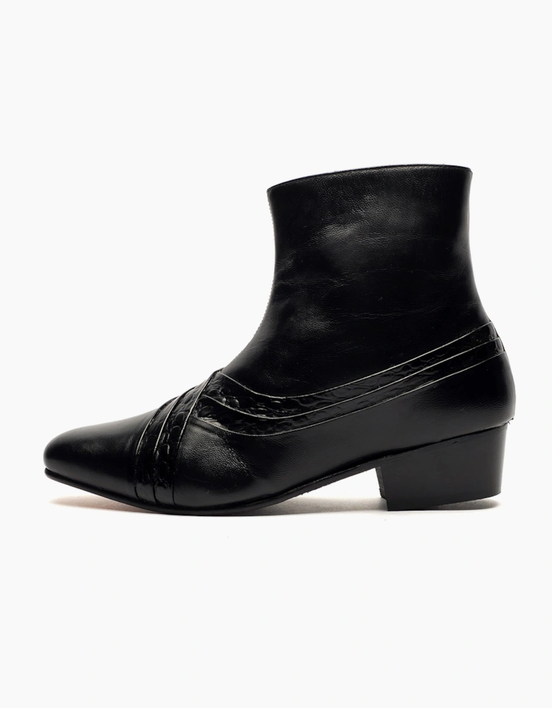 Montecatini Genoa Ankle Boot Mens Black/Reptile