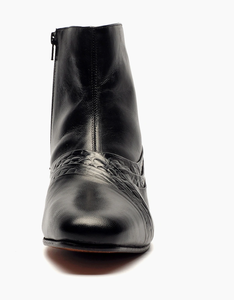 Montecatini Genoa Ankle Boot Mens Black/Reptile
