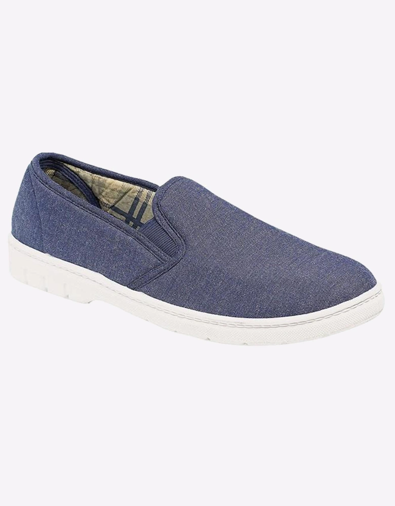 Scimitar Barking Slip On Shoes Mens Navy Denim