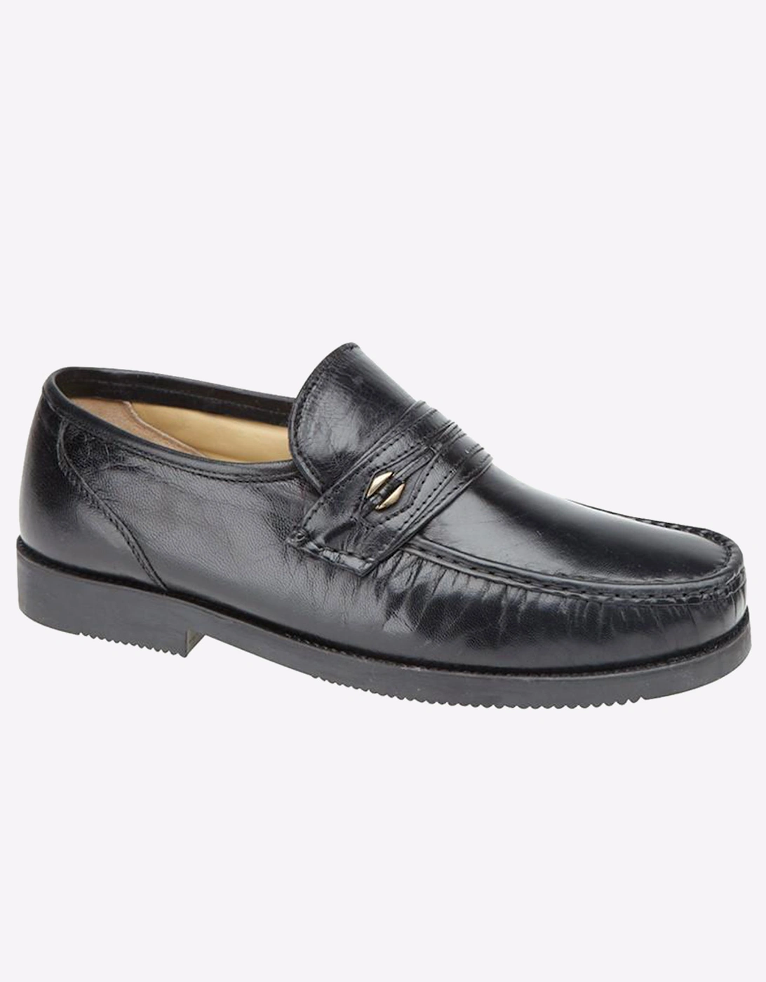 Scimitar Harwich Moccasins (Wide Fit) Mens Black