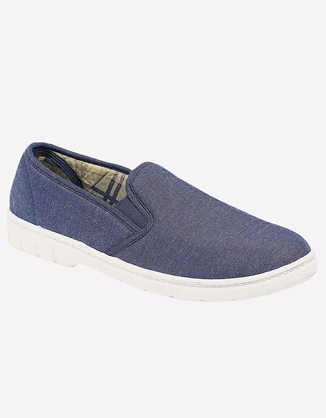 Scimitar Barking Slip On Shoes Mens Navy Denim