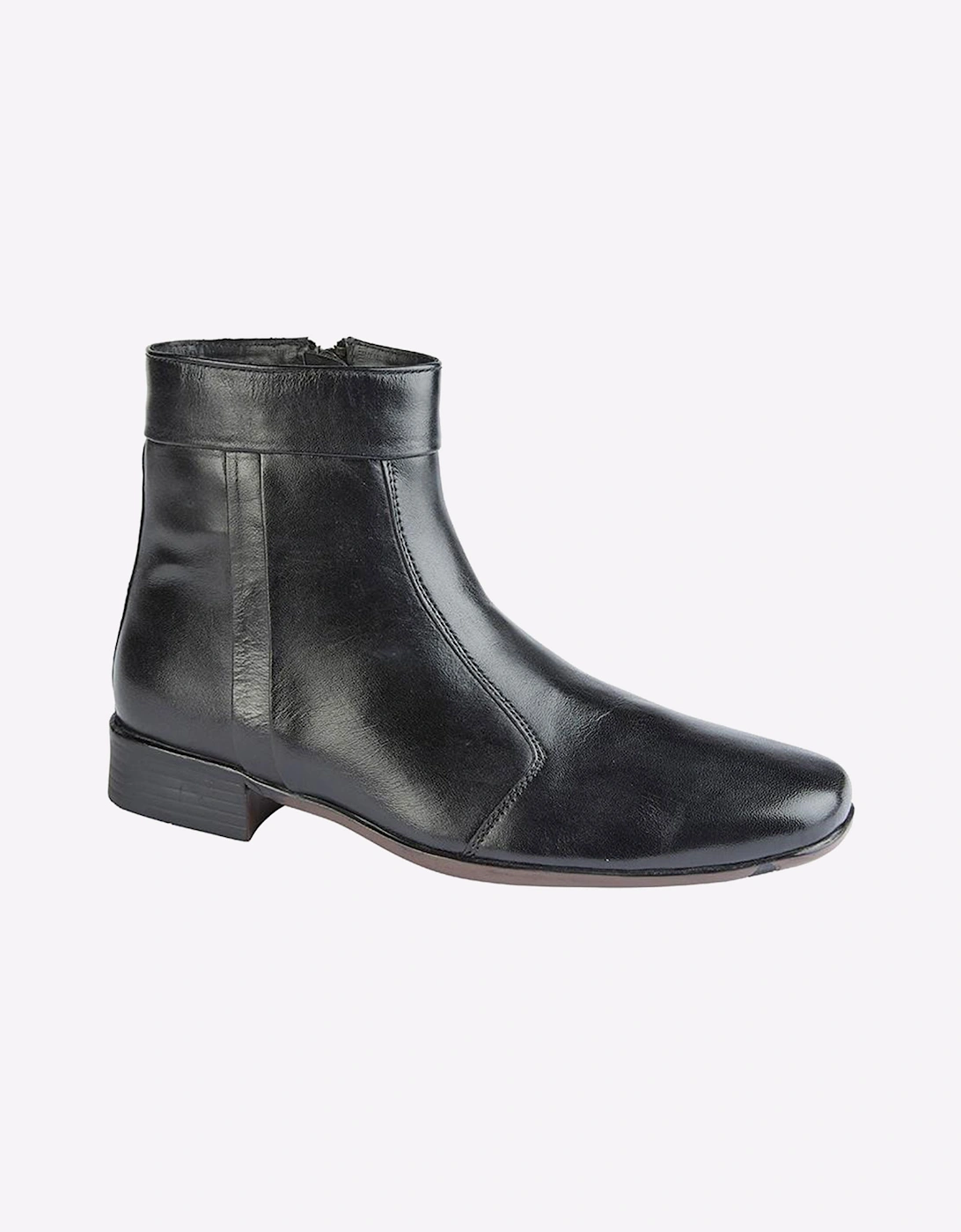 Scimitar Heywood Zip Up Leather Mens Black