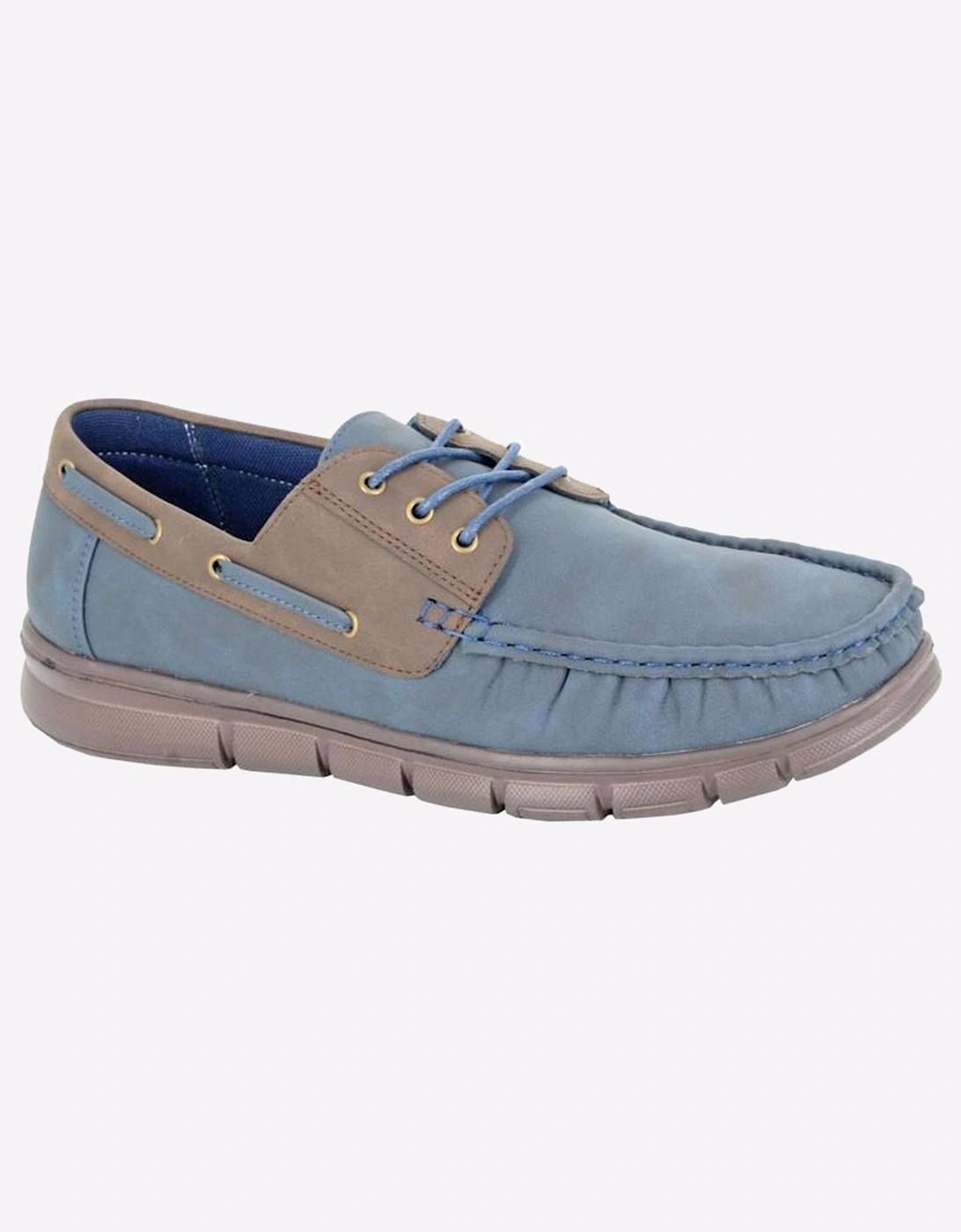 Scimitar Hebden Moccasin Mens Shoes Navy/Brown
