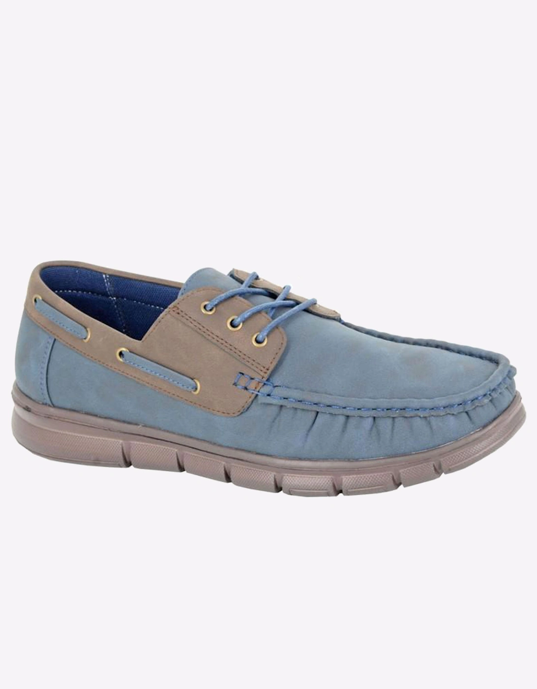 Scimitar Hebden Moccasin Mens Shoes Navy/Brown