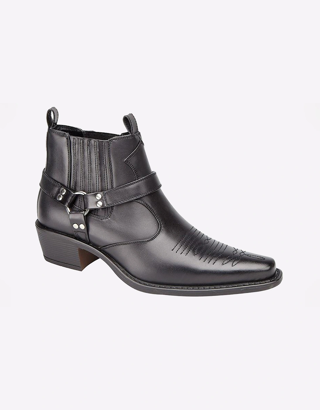 US Brass U.S. Brass Eastwood Ankle Cowboy Boot Mens Black